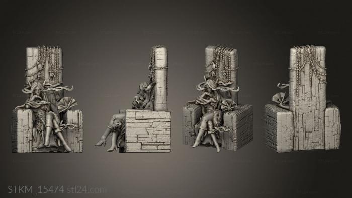 Figurines heroes, monsters and demons (Queen Shaheerii The Guild Throne on Djinn, STKM_15474) 3D models for cnc