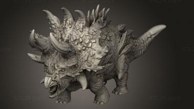 Figurines heroes, monsters and demons (TRICERATOPS, STKM_15486) 3D models for cnc