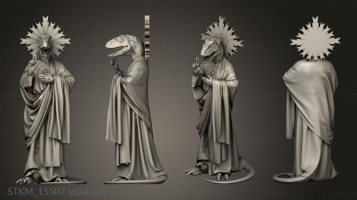 Figurines heroes, monsters and demons (Raptor Jesus, STKM_15507) 3D models for cnc