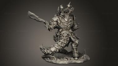 Figurines heroes, monsters and demons (Sekhaton Tribe Lizardmen Brute, STKM_15514) 3D models for cnc