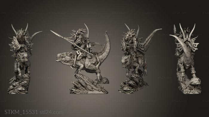 Figurines heroes, monsters and demons (Raptor Riders Flat, STKM_15531) 3D models for cnc