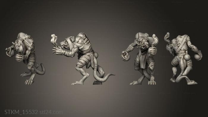 Figurines heroes, monsters and demons (Rat Alchemist Man First Form, STKM_15532) 3D models for cnc