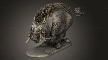 Figurines heroes, monsters and demons (The Worthy Prey Dire Boar, STKM_15537) 3D models for cnc