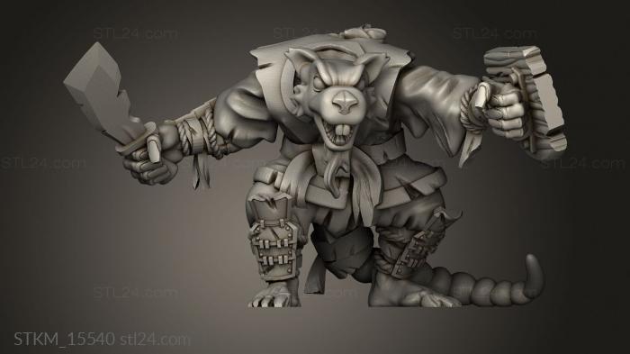 Figurines heroes, monsters and demons (Shinobi rat, STKM_15540) 3D models for cnc