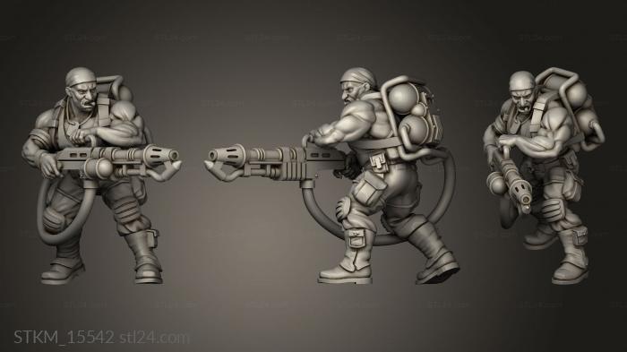 Figurines heroes, monsters and demons (Spacenam Flamethrower flame guy, STKM_15542) 3D models for cnc