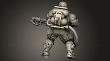 Figurines heroes, monsters and demons (Spacenam Flamethrower flame guy, STKM_15542) 3D models for cnc