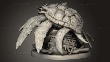 Figurines heroes, monsters and demons (Hunt Treasure Giant Sea Turtle Angry, STKM_15575) 3D models for cnc