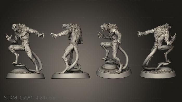 Figurines heroes, monsters and demons (Stinky Ancient Ruins Wererat, STKM_15581) 3D models for cnc