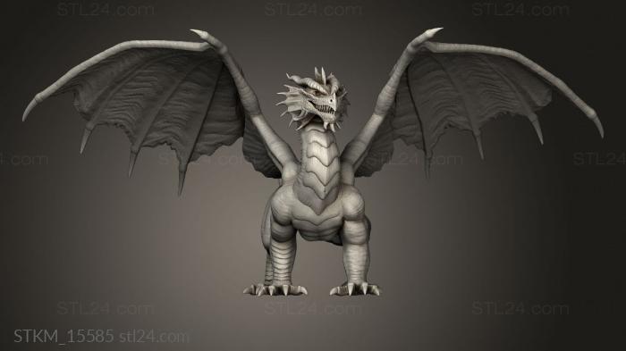 Статуэтки герои, монстры и демоны (Стенд для взрослых Red Dragon, STKM_15585) 3D модель для ЧПУ станка