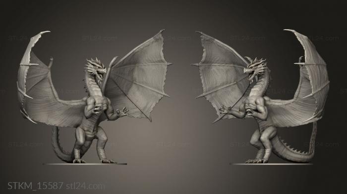 Figurines heroes, monsters and demons (Red Dragon Ancient, STKM_15587) 3D models for cnc