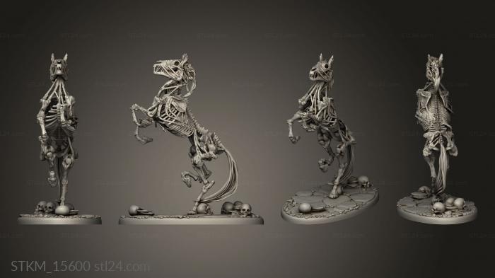 Figurines heroes, monsters and demons (undead skeleton draugr horse, STKM_15600) 3D models for cnc