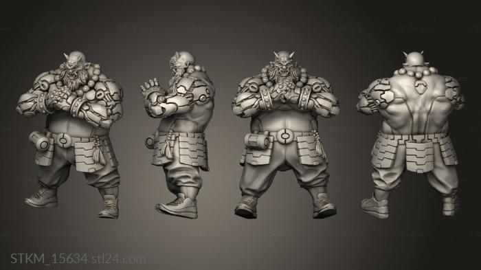 Figurines heroes, monsters and demons (Gridwars Age Cyberpunk Jinpachi, STKM_15634) 3D models for cnc