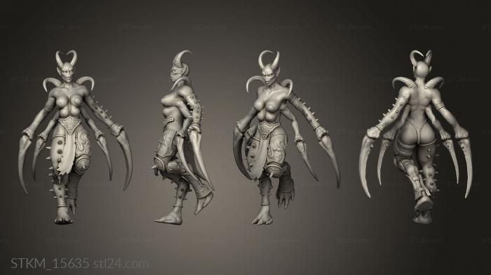 Figurines heroes, monsters and demons (Spider maidens Coven, STKM_15635) 3D models for cnc