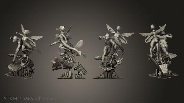 Статуэтки герои, монстры и демоны (Рор Диорама Человек-муравей и Оса Xpose, STKM_15689) 3D модель для ЧПУ станка