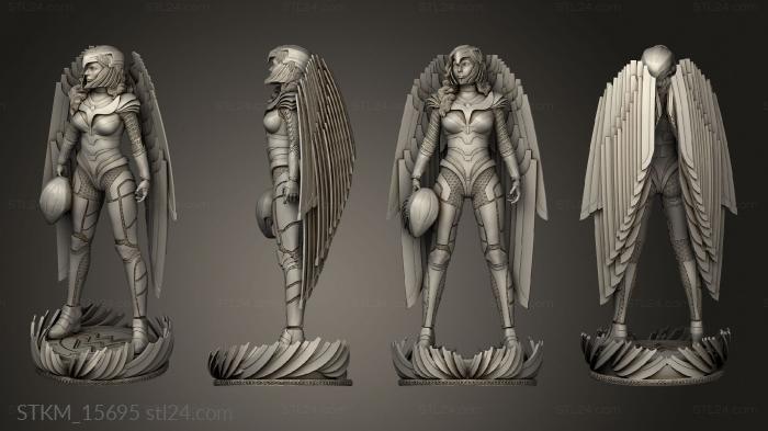 Статуэтки герои, монстры и демоны (Чудо -Женщина Стоит, STKM_15695) 3D модель для ЧПУ станка