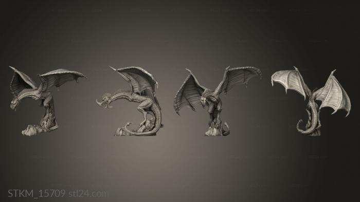Статуэтки герои, монстры и демоны (Грубая и кувыркающаяся виверна, STKM_15709) 3D модель для ЧПУ станка
