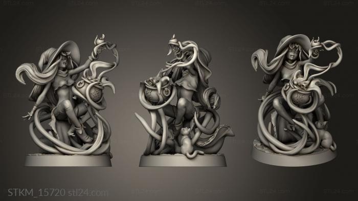 Figurines heroes, monsters and demons (witch halloween, STKM_15720) 3D models for cnc