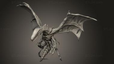 Figurines heroes, monsters and demons (ALIEN FLYING SAVAGE FLYER, STKM_15732) 3D models for cnc