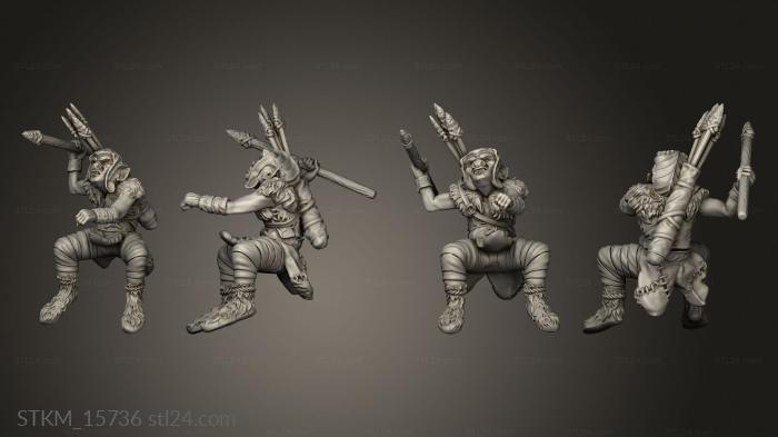 Статуэтки герои, монстры и демоны (Гоблины Всадник на Гоблинах, STKM_15736) 3D модель для ЧПУ станка