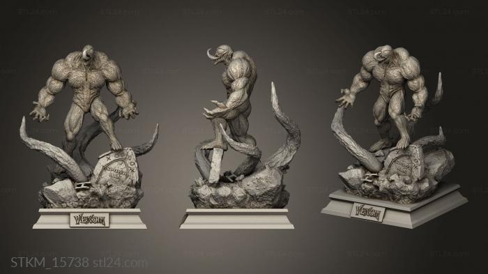 Figurines heroes, monsters and demons (venom tumulo Diorama botton, STKM_15738) 3D models for cnc