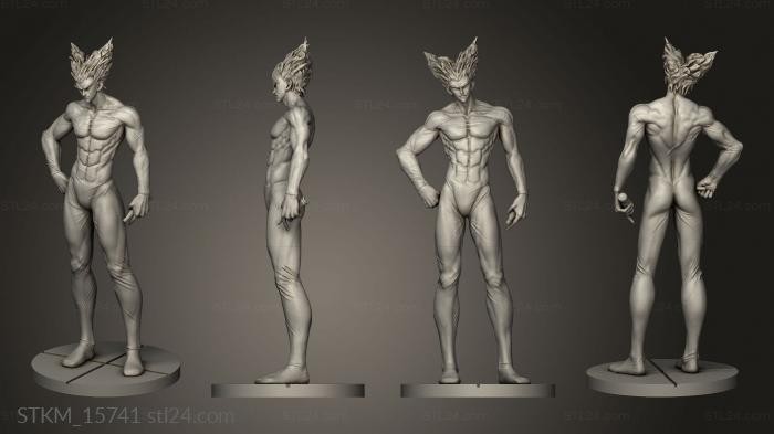 Статуэтки герои, монстры и демоны (Гару-Человек-Монстр,Наносящий Один Удар., STKM_15741) 3D модель для ЧПУ станка