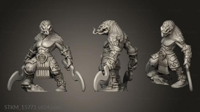 Figurines heroes, monsters and demons (Yuan Ti Malison, STKM_15771) 3D models for cnc