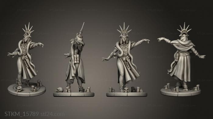 Figurines heroes, monsters and demons (The Priestess snake candles, STKM_15789) 3D models for cnc