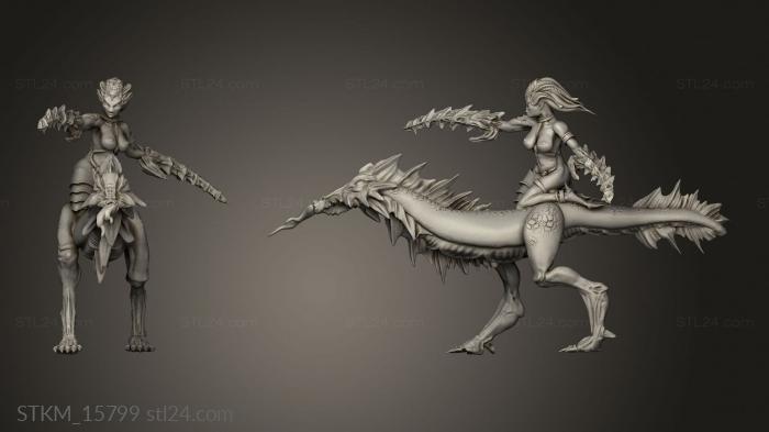 Figurines heroes, monsters and demons (Riding Daemonettes dem lader, STKM_15799) 3D models for cnc