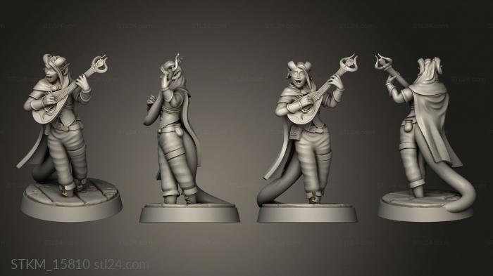 Figurines heroes, monsters and demons (Lost World Tieflings Bard, STKM_15810) 3D models for cnc