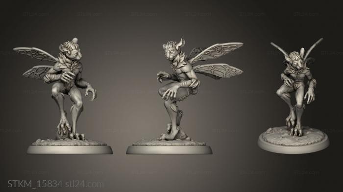 Figurines heroes, monsters and demons (White Werewolf Tavern Magic Forest Mephit, STKM_15834) 3D models for cnc