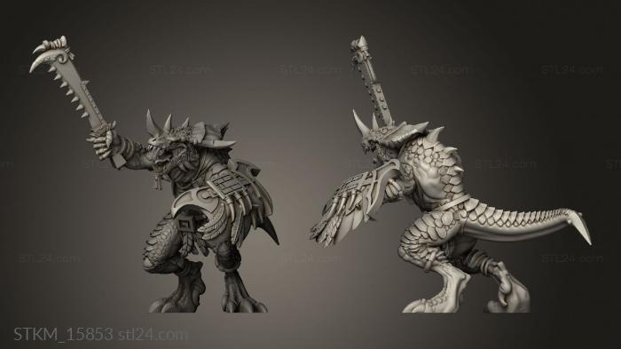 Figurines heroes, monsters and demons (Saurian Warriors Sergeant, STKM_15853) 3D models for cnc