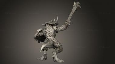 Figurines heroes, monsters and demons (Saurian Warriors Sergeant, STKM_15853) 3D models for cnc