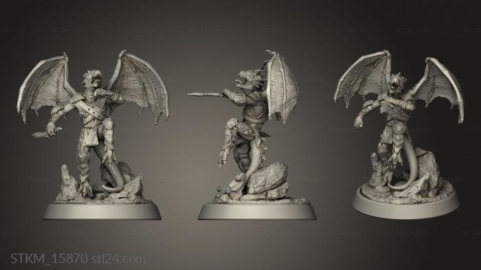 Figurines heroes, monsters and demons (Flying Kobold Its, STKM_15870) 3D models for cnc