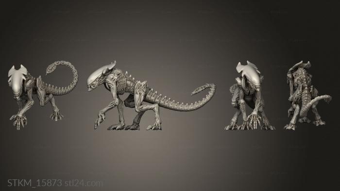 Figurines heroes, monsters and demons (Sci Fi CHEETAH ALIEN, STKM_15873) 3D models for cnc