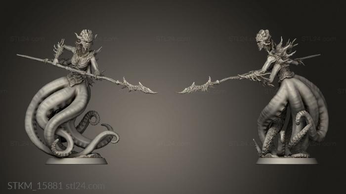 Figurines heroes, monsters and demons (Sea Guardian Spear, STKM_15881) 3D models for cnc