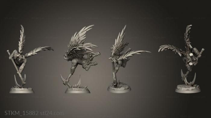 Figurines heroes, monsters and demons (Winged Bull Men Bullmen, STKM_15882) 3D models for cnc