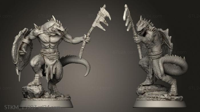 Figurines heroes, monsters and demons (Lizard folk Its Lizardfolk, STKM_15907) 3D models for cnc