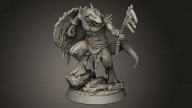 Figurines heroes, monsters and demons (Lizard folk Its Lizardfolk, STKM_15907) 3D models for cnc