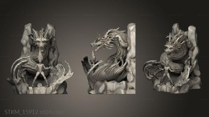 Figurines heroes, monsters and demons (Shiryu Diorama cachoeira, STKM_15912) 3D models for cnc