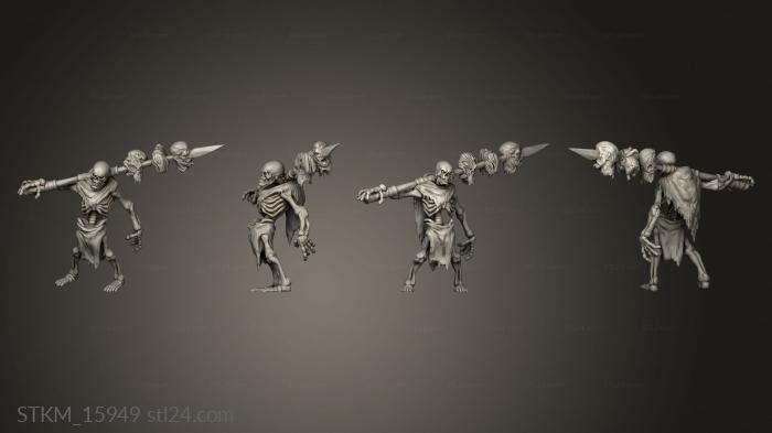 Статуэтки герои, монстры и демоны (Скелеты Амини Скелет, STKM_15949) 3D модель для ЧПУ станка