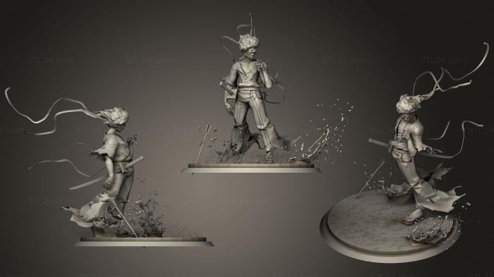 Figurines heroes, monsters and demons (Afro Samurai, STKM_1597) 3D models for cnc