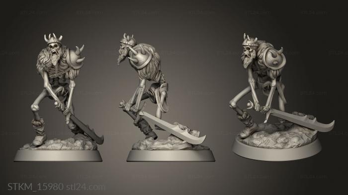 Figurines heroes, monsters and demons (Snowy Mountain Summit Barbarian Skeleton, STKM_15980) 3D models for cnc