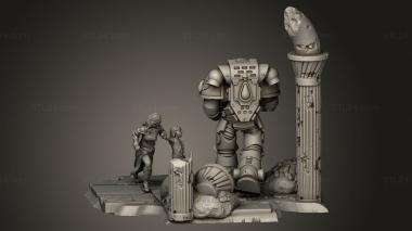 Figurines heroes, monsters and demons (space marine diorama, STKM_16018) 3D models for cnc