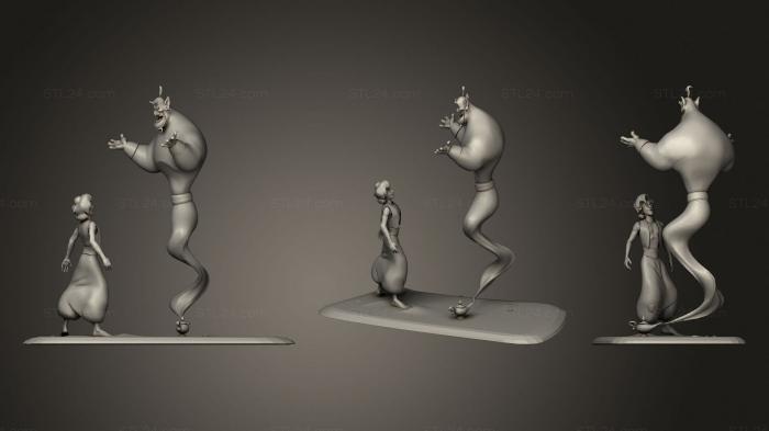 Figurines heroes, monsters and demons (Aladdin and Djinn, STKM_1603) 3D models for cnc