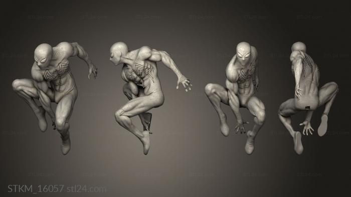 Статуэтки герои, монстры и демоны (Статуя Симбиота Человека-паука с надписью, STKM_16057) 3D модель для ЧПУ станка