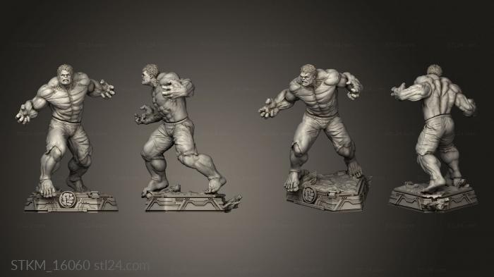 Figurines heroes, monsters and demons (Red Hulk and Statue, STKM_16060) 3D models for cnc