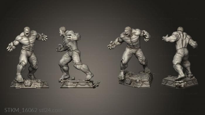 Figurines heroes, monsters and demons (Red Hulk and Statue, STKM_16062) 3D models for cnc