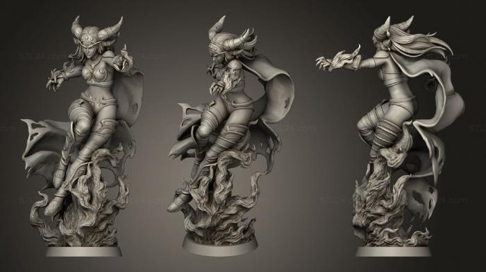 Статуэтки герои, монстры и демоны (Алекстраза из World of Warcraft, STKM_1607) 3D модель для ЧПУ станка