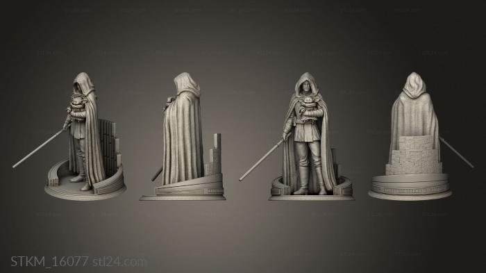 Figurines heroes, monsters and demons (Star Wars Luke Skywalker One Hood Grogu, STKM_16077) 3D models for cnc