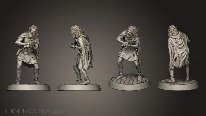 Figurines heroes, monsters and demons (Crazy Beggar, STKM_16093) 3D models for cnc